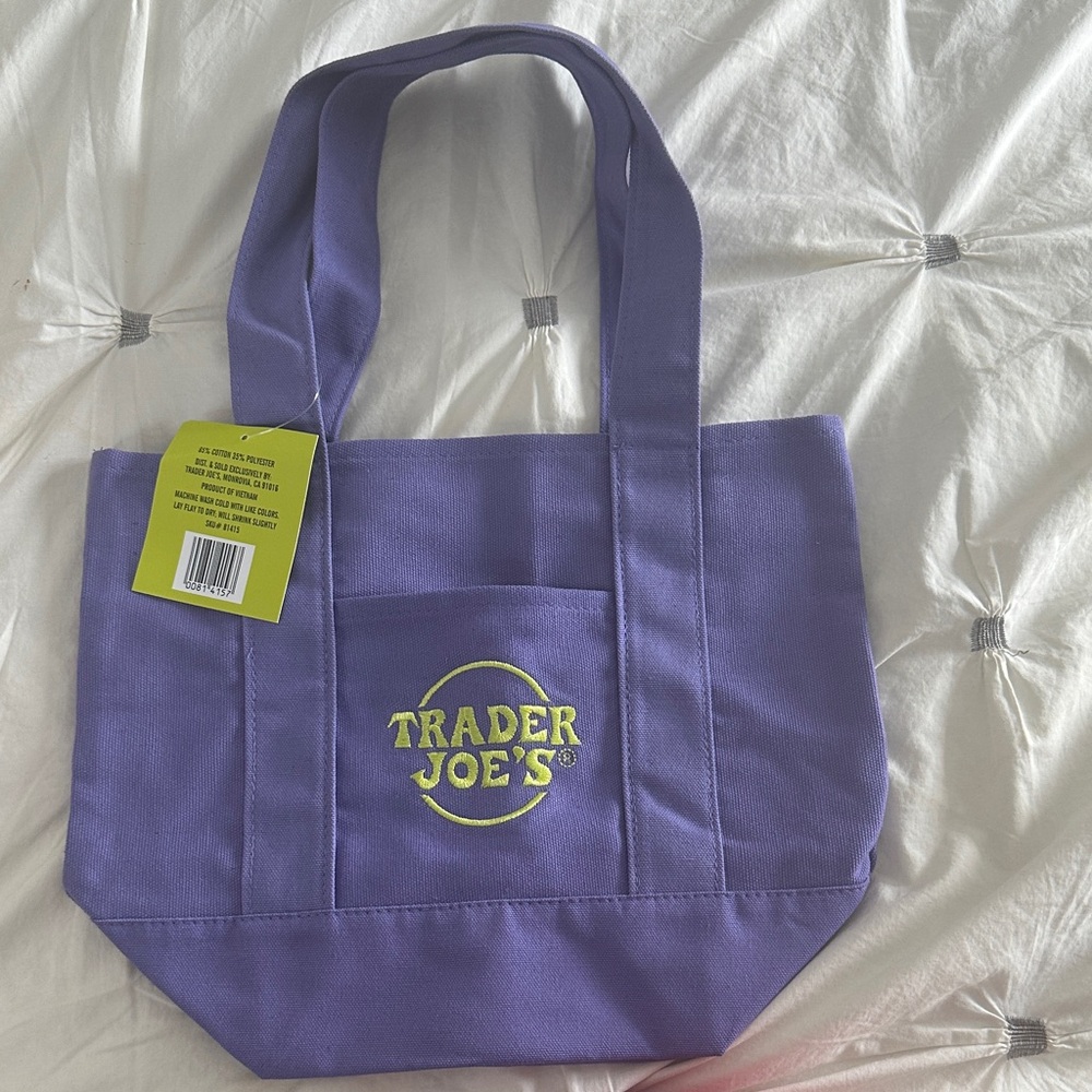 Trader Joe's Purple Canvas Tote Bag